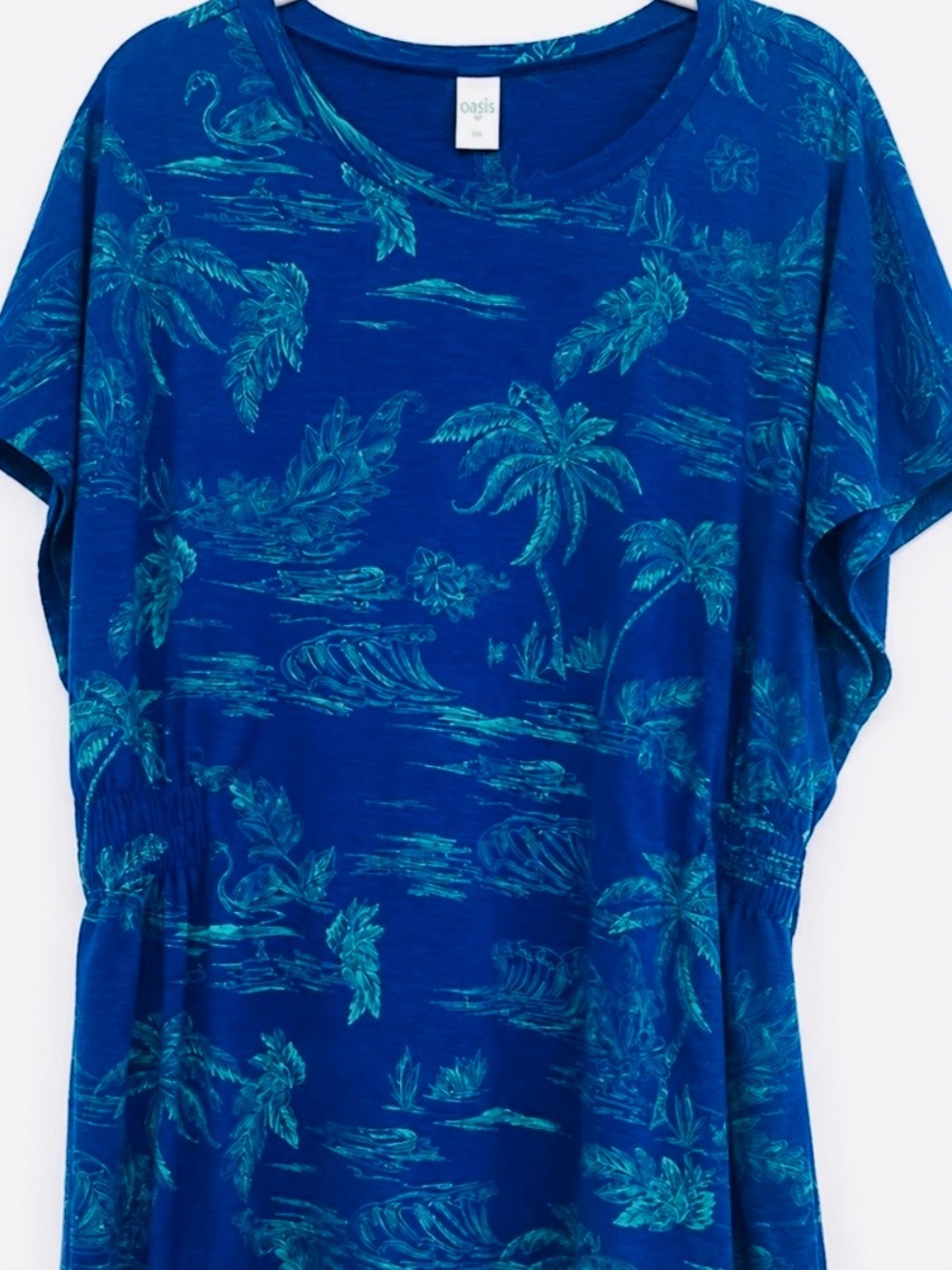 Oasis Blue Tunic with Teal Tropical Print
Plus Size OX